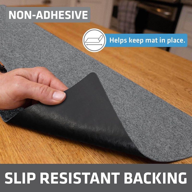 Dry Mate Premium Luxury Shelf & Drawer Liner, Thick Cushioned Fabric, Non-Adhesive, Absorbent, Waterproof, Slip-Resistant, Liners for Kitchen Cabinets, Cupboards (USA Made)(12”x59”)(2-Pack)(Light Grey) - Image 2
